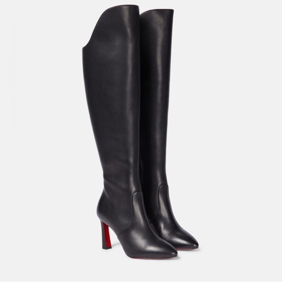 Christian Louboutin Black leather Eleonor Botta 85mm knee-high boots EU 37 - Picture 1 of 15
